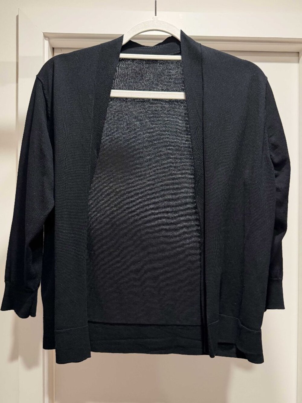 Muji Open Front Black Cardigan - Sz Small